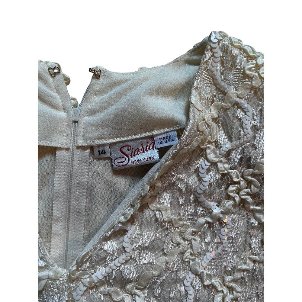 Vintage Siasia New York Champagne Gold Dress 1980s - Picture 4 of 7